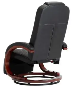vidaXL TV Massage Recliner Black Faux Leather