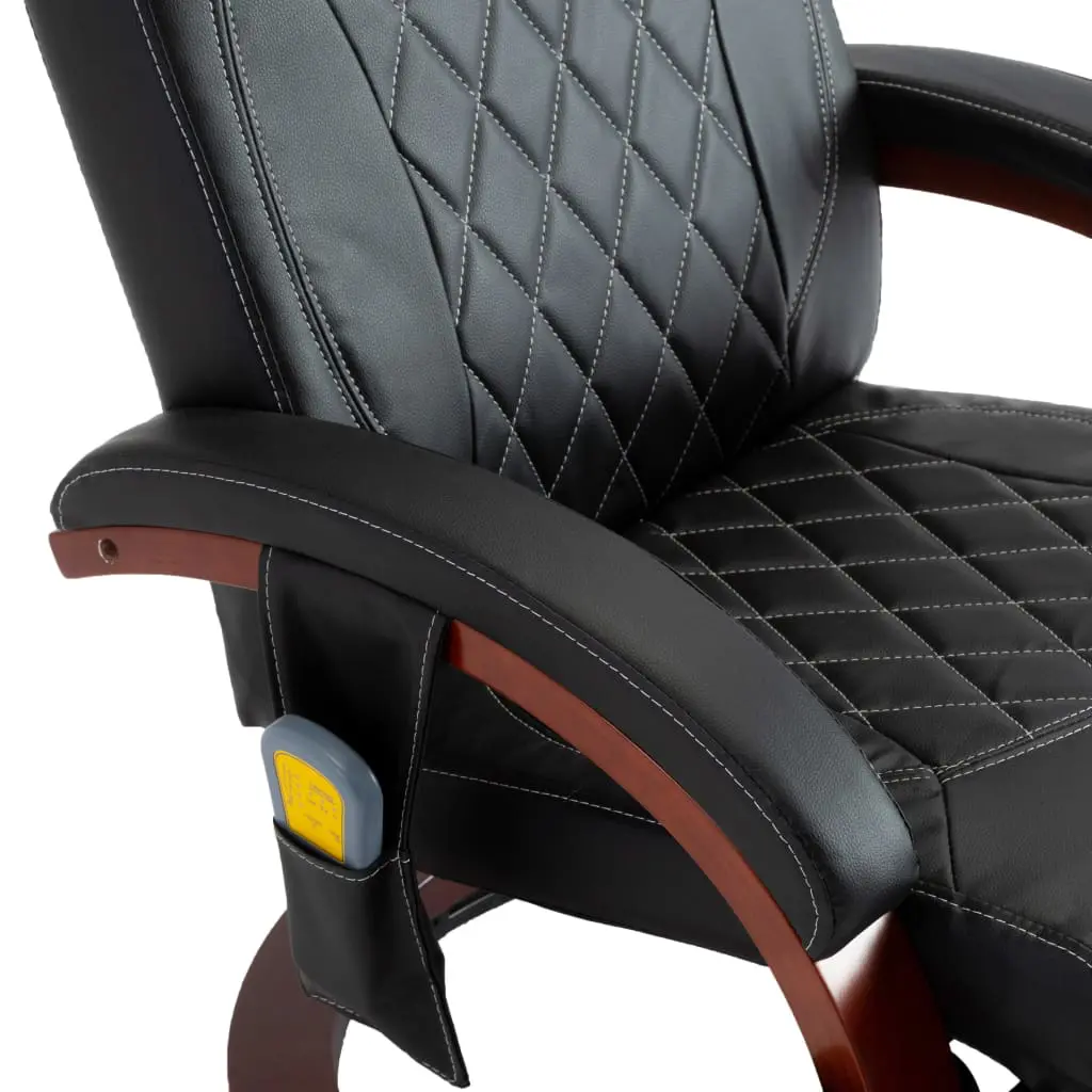 vidaXL TV Massage Recliner Black Faux Leather