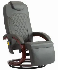 vidaXL TV Massage Recliner Grey Faux Leather