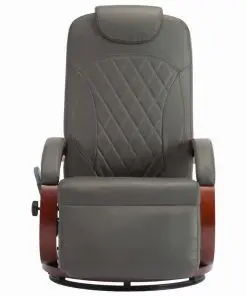 vidaXL TV Massage Recliner Grey Faux Leather
