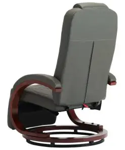 vidaXL TV Massage Recliner Grey Faux Leather