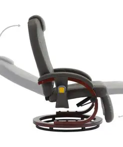 vidaXL TV Massage Recliner Grey Faux Leather