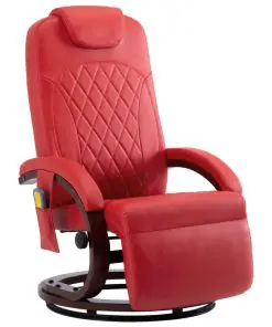 vidaXL TV Massage Recliner Red Faux Leather
