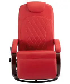 vidaXL TV Massage Recliner Red Faux Leather