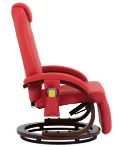 vidaXL TV Massage Recliner Red Faux Leather