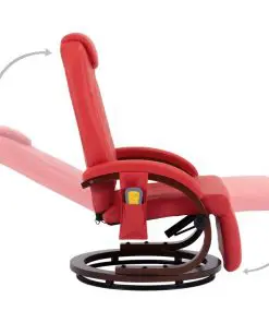 vidaXL TV Massage Recliner Red Faux Leather