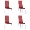 vidaXL Dining Chairs 4 pcs Red Faux Leather