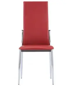 vidaXL Dining Chairs 4 pcs Red Faux Leather