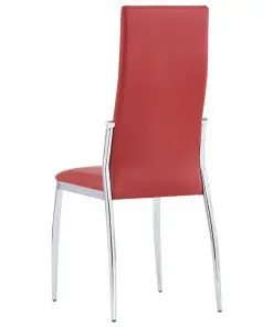 vidaXL Dining Chairs 4 pcs Red Faux Leather