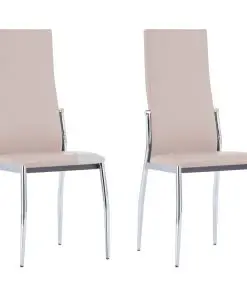 vidaXL Dining Chairs 2 pcs Cappuccino Faux Leather