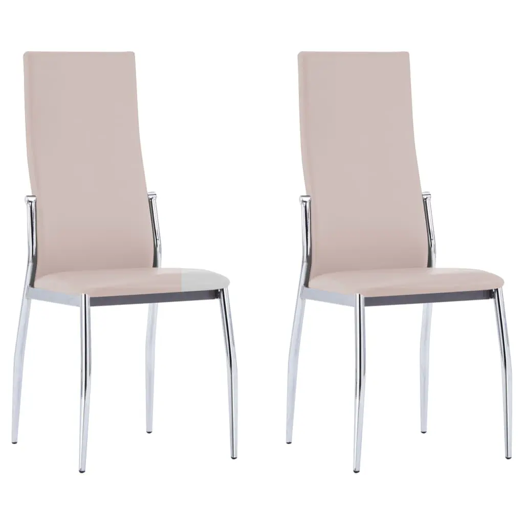 vidaXL Dining Chairs 2 pcs Cappuccino Faux Leather