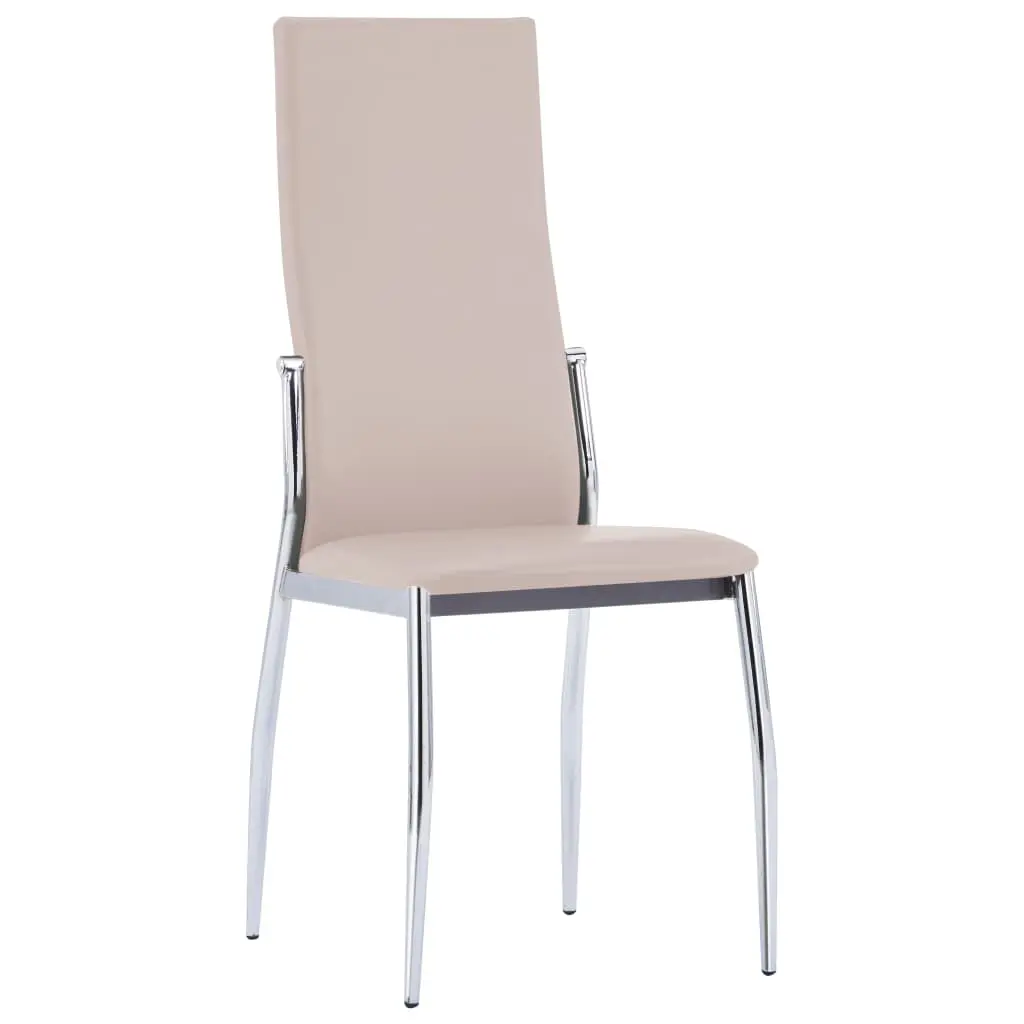 vidaXL Dining Chairs 2 pcs Cappuccino Faux Leather