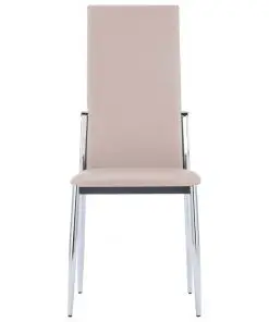 vidaXL Dining Chairs 2 pcs Cappuccino Faux Leather