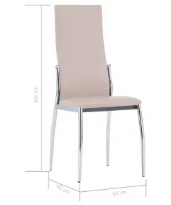 vidaXL Dining Chairs 2 pcs Cappuccino Faux Leather