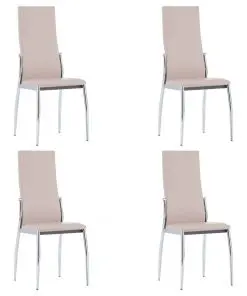 vidaXL Dining Chairs 4 pcs Cappuccino Faux Leather