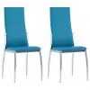 vidaXL Dining Chairs 2 pcs Blue Faux Leather