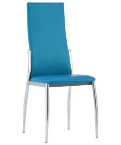 vidaXL Dining Chairs 2 pcs Blue Faux Leather