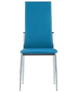 vidaXL Dining Chairs 2 pcs Blue Faux Leather
