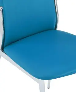 vidaXL Dining Chairs 2 pcs Blue Faux Leather
