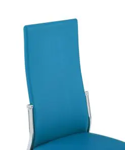 vidaXL Dining Chairs 2 pcs Blue Faux Leather