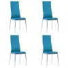 vidaXL Dining Chairs 4 pcs Blue Faux Leather