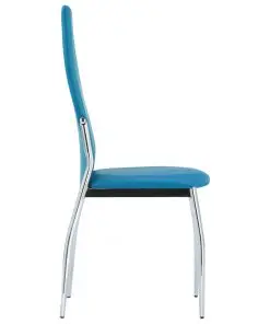 vidaXL Dining Chairs 4 pcs Blue Faux Leather