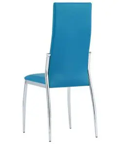 vidaXL Dining Chairs 4 pcs Blue Faux Leather