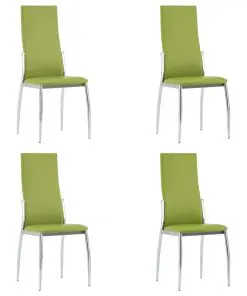 vidaXL Dining Chairs 4 pcs Green Faux Leather