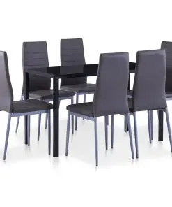 vidaXL Seven Piece Dining Set Grey