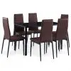 vidaXL Seven Piece Dining Set Brown