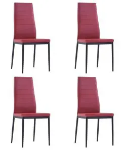 vidaXL Five Piece Dining Set Wine Red