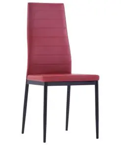 vidaXL Five Piece Dining Set Wine Red