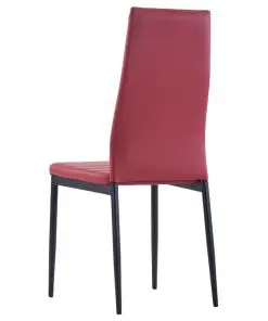 vidaXL Five Piece Dining Set Wine Red
