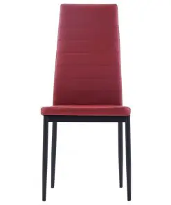 vidaXL Seven Piece Dining Set Wine Red