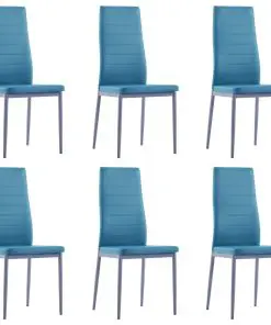 vidaXL Seven Piece Dining Set Blue