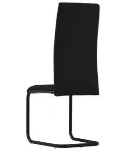 vidaXL Cantilever Dining Chairs 2 pcs Black Fabric