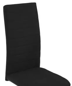 vidaXL Cantilever Dining Chairs 2 pcs Black Fabric
