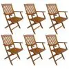 vidaXL Folding Outdoor Chairs 6 pcs Solid Acacia Wood vidaXL Folding Outdoor Chairs 6 pcs Solid Acacia Wood
