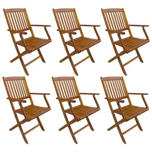 vidaXL Folding Outdoor Chairs 6 pcs Solid Acacia Wood