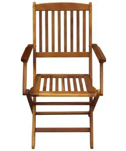 vidaXL Folding Outdoor Chairs 8 pcs Solid Acacia Wood