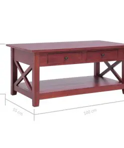 vidaXL Coffee Table Brown 100x55x46 cm Solid Mahogany Wood