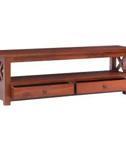 vidaXL TV Cabinet Brown 120x30x40 cm Solid Mahogany Wood