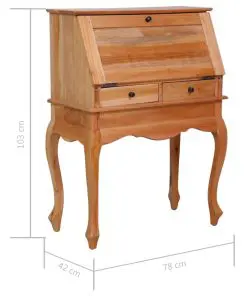 vidaXL Secretary Desk 78x42x103 cm Solid Mahogany Wood