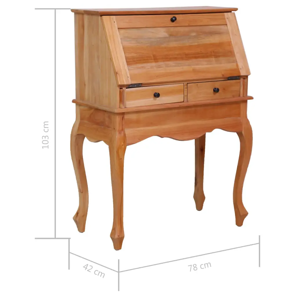 vidaXL Secretary Desk 78x42x103 cm Solid Mahogany Wood