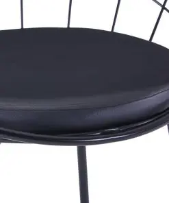 vidaXL Dining Chairs with Faux Leather Seats 4 pcs Black Steel