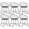 vidaXL Dining Chairs with Faux Leather Seats 6 pcs Black Steel vidaXL Dining Chairs with Faux Leather Seats 6 pcs Black Steel