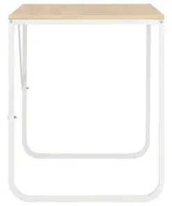 vidaXL Computer Desk White and Oak 120x60x73 cm