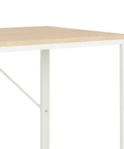 vidaXL Computer Desk White and Oak 120x60x73 cm