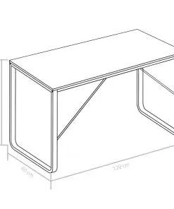 vidaXL Computer Desk White and Oak 120x60x73 cm