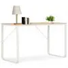 vidaXL Computer Desk White and Oak 120x60x73 cm